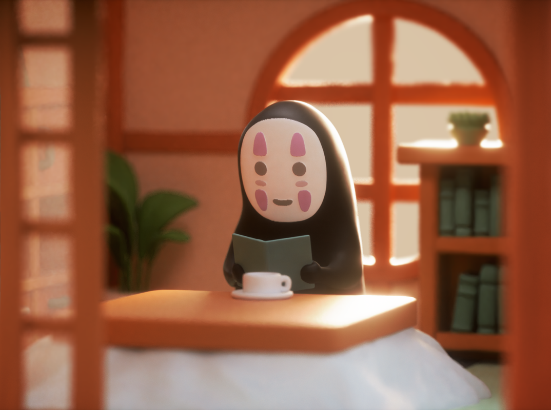 Totoro And No Face House Diorama 模型预览图 2
